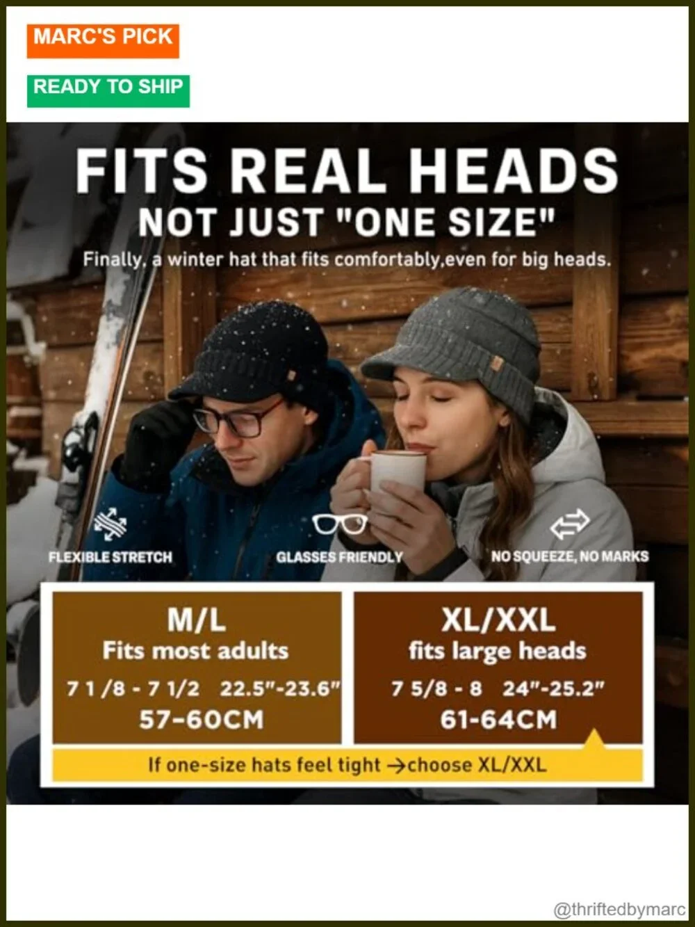 Waterproof Fleece Lined Merino Wool Blend Beanie with Brim Visor Winter Hat